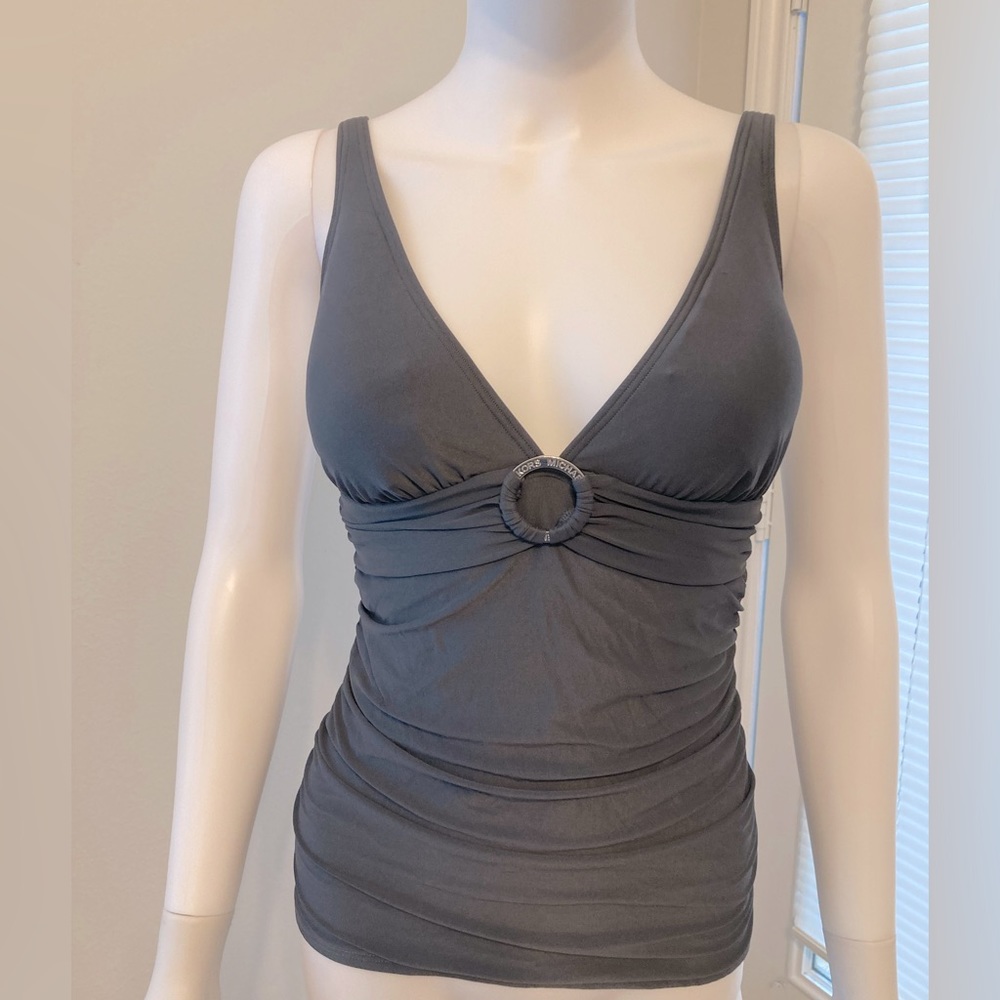 Michael Kors gray Swimsuit top logo SZ - S